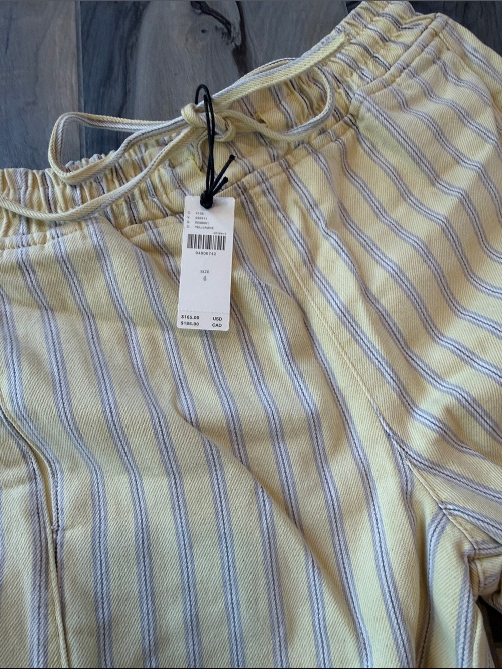 Damsson madder Drawstring Stripe barrel Pants - Picture 6 of 6